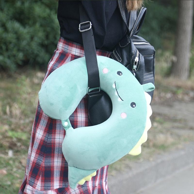 Soft Velvet U Shape Neck Pillow With Optional Animal Designs Memory Foam Cushion For Children Traveling