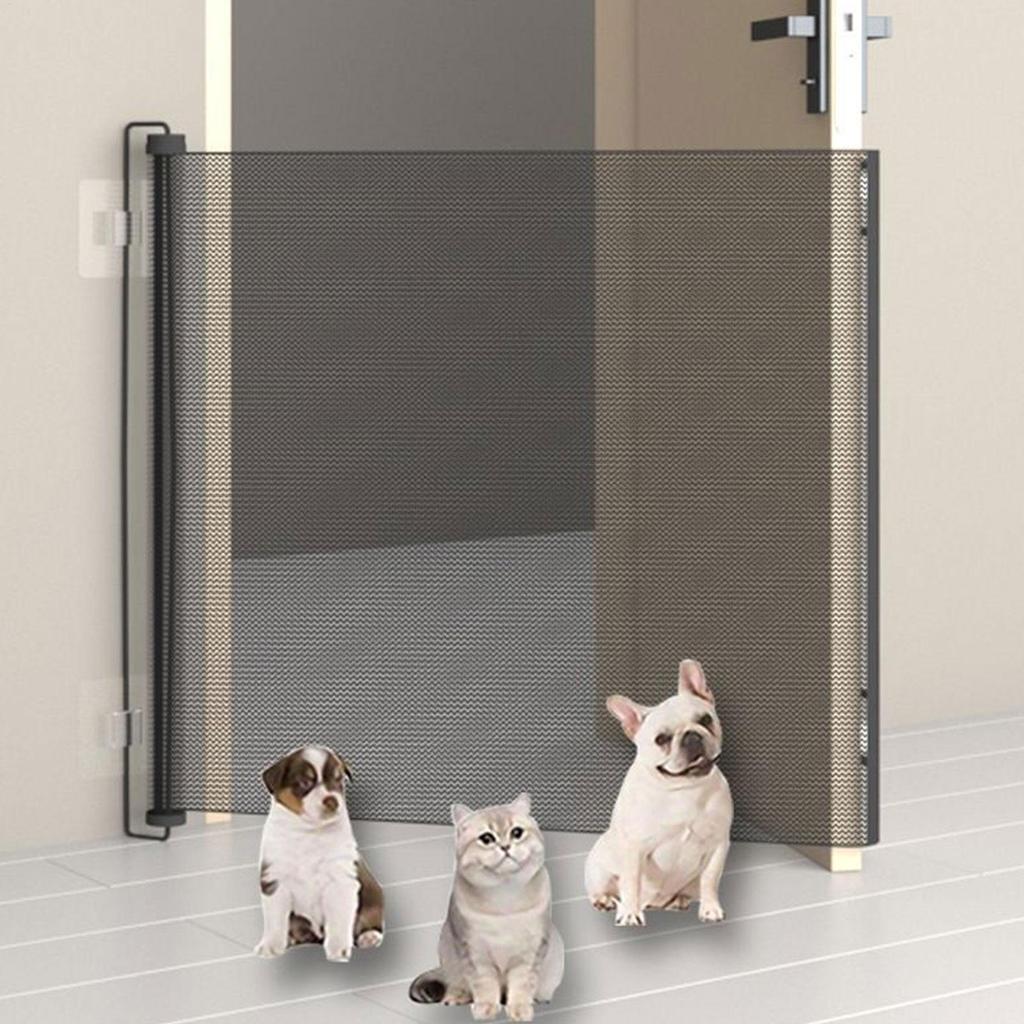 No-Drill Pet D Og Gate - Retractable Safety Guard, Toddler Stair Gate, Ingenious Mesh Dog Fence, Isolation Barrier For Indoor