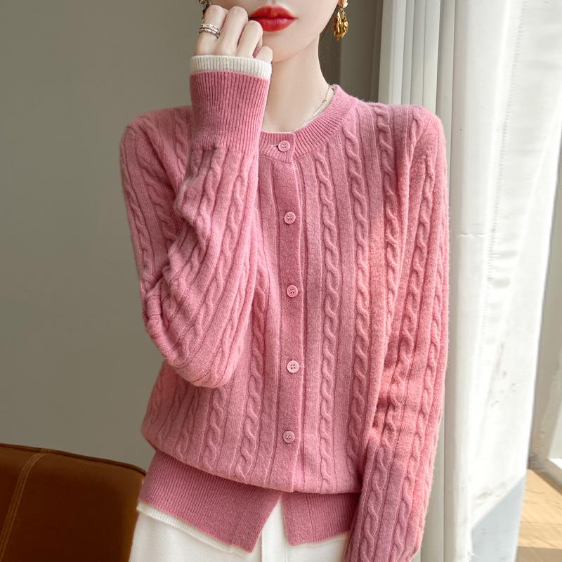 Dámský volný pletený dvoudílný svetr kardigan se sametovým topem