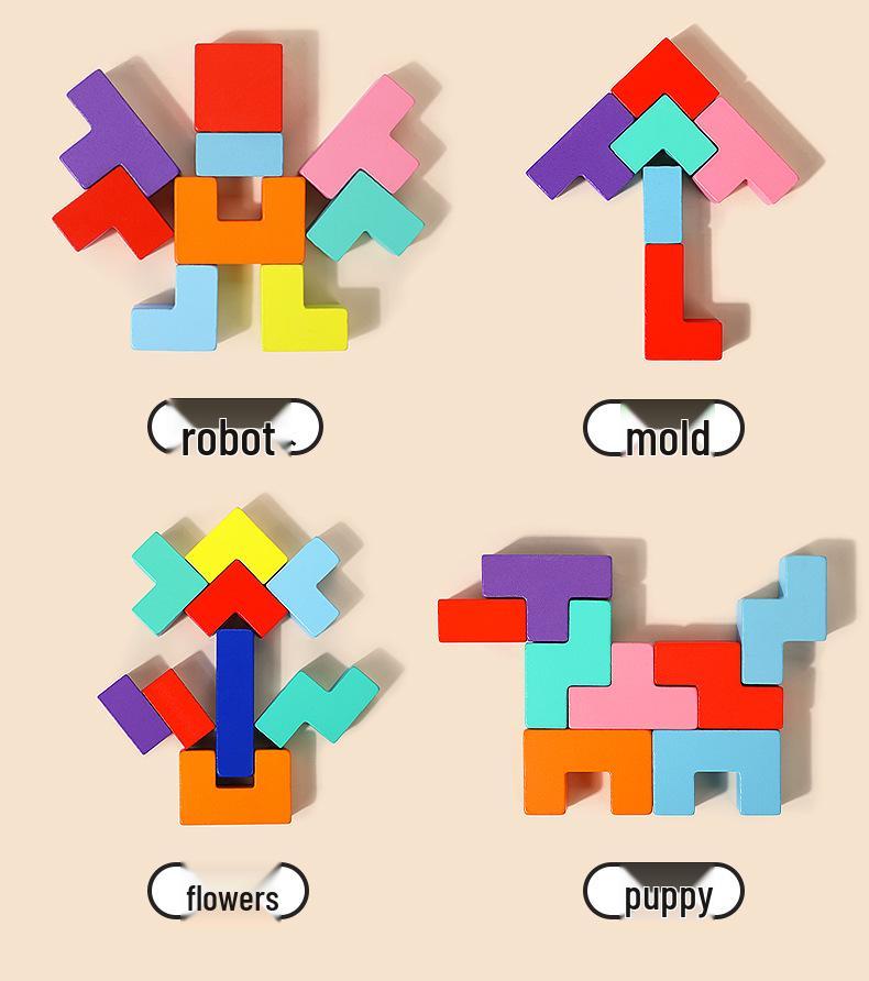 Children's Large Tetris Building Blocks Puzzle for Early Education and Development