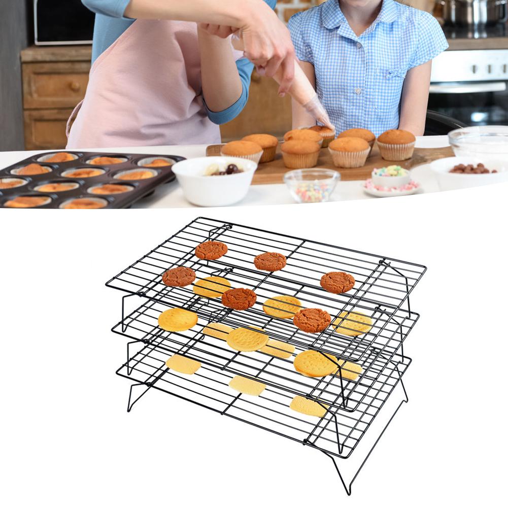 3‑Layer Folding Cooling Rack Baking Tools Cake Stand BBQ Grill Household Supplies