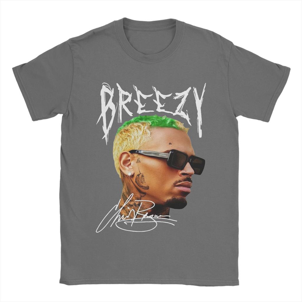 Rapper Chris Brown Tričko s velkým obličejem Pánské 100% bavlna Vtipná trička Trička s kulatým výstřihem Oblečení s krátkým rukávem Potisk