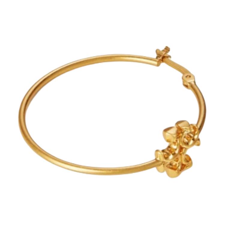 Tory Burch Solid Design Brass Earrings Women Earrings Gold 61055170