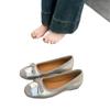 2025 Spring and Summer New Retro Bow Light Mouth Soft Face Women's Shoes Comfortable Soft Sole Ballet Shoes