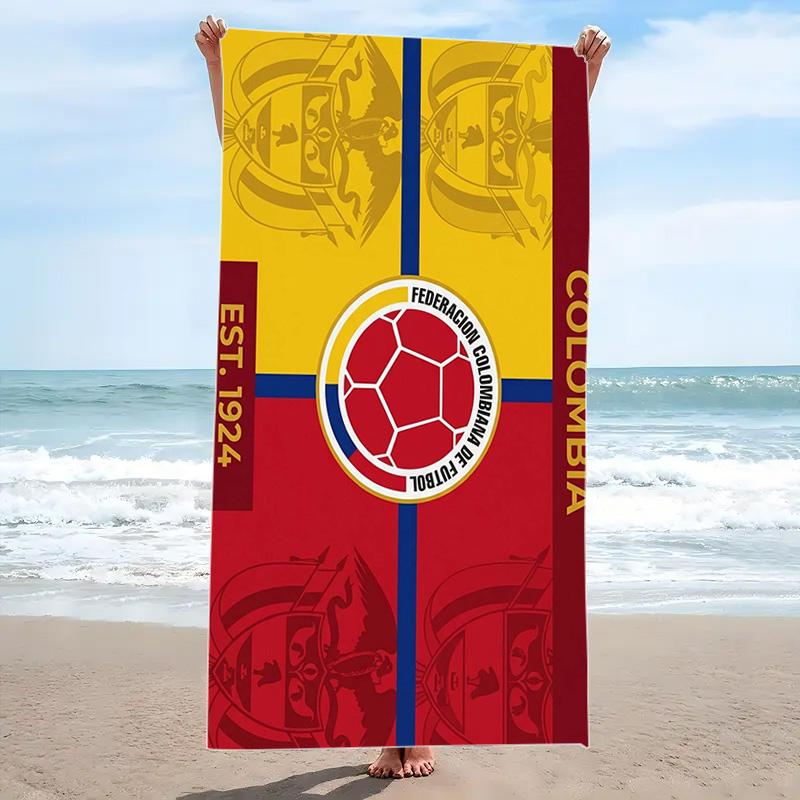 Futbol Colombiano Print Beach Towel, Large Soft Quick Dry Towel for Beach Camping Swimming