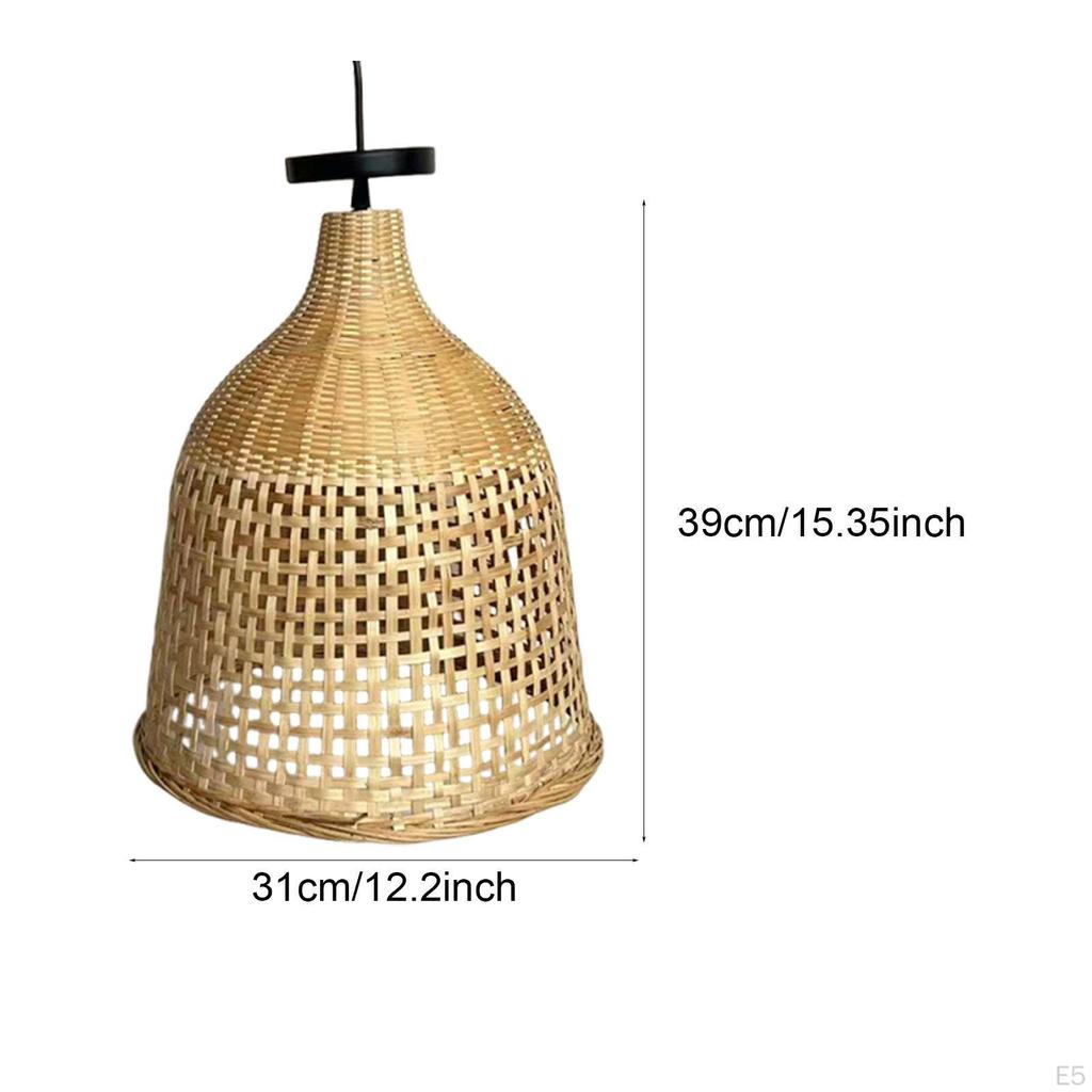 Handcrafted Bamboo Lampshade Retro Lamp Cover Decorative for Indoor Lighting Aesthetic Style