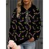 Womens Oversized Hooded Sweatshirt With 3D Print Soft Cotton Blend Long Sleeve Pullover Casual Wear
