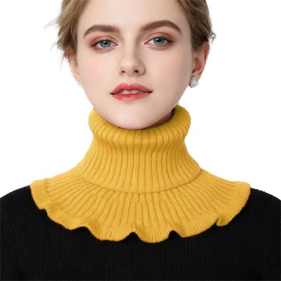 Fake Collar Scarf Detachable High Collar Solid Color Knitted Turtleneck Scarves Collar Insert Fashion