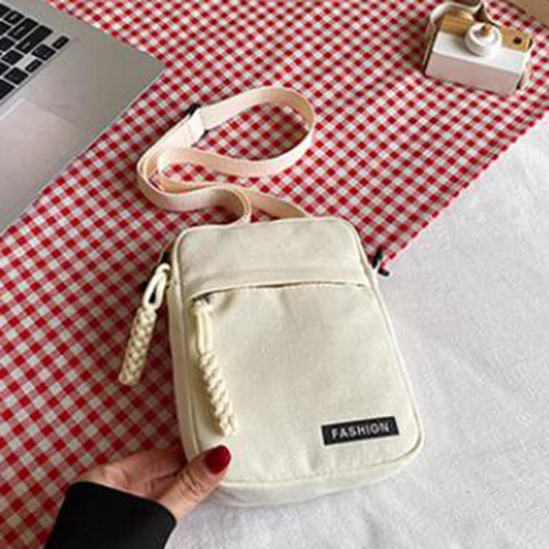 Portable Canvas Phone Bag Lightweight Small Size for Men And Women Walking Outdoor Spring Faion Korean Sle Youth Phone Pouch