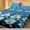 1 Simple Modern Plant Flower Butterfly Printed Matte Fitted Sheet, Bedroom Printed Bed Cover, Bedding (Excluding Pillowcases)
