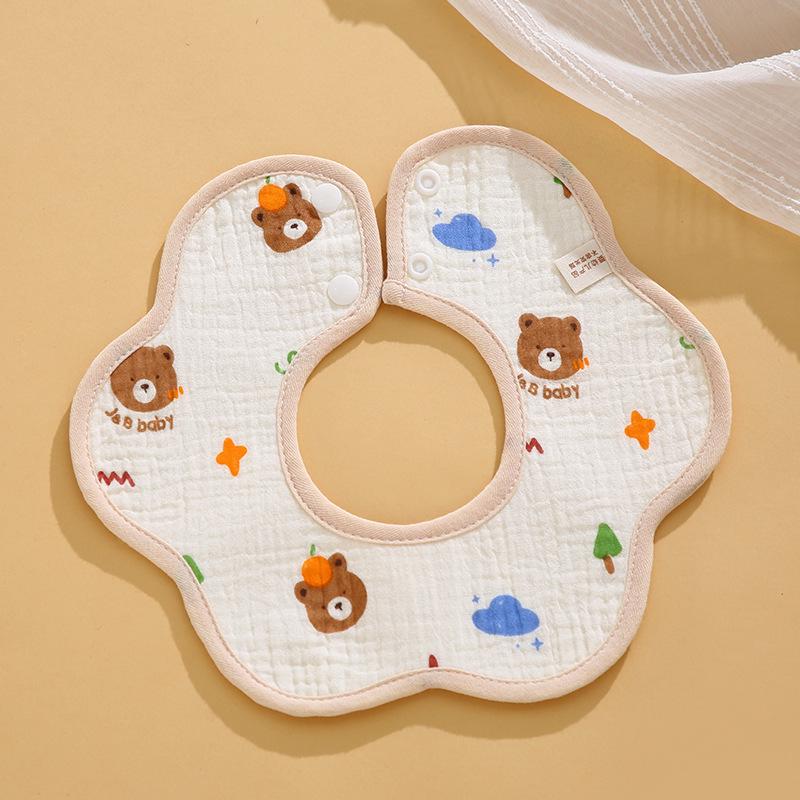 Vattentät Kreppbomull Petal Haklapp för Bebisar - Höst/Vinter Tecknad Design