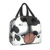 Zvířecí Mopsí Stopy Přenosný Obědový Box Ženy Nepropustný Kočka Mops A Pes Mopsí Stopy V Černé Jídlo Izolovaná Obědová Taška