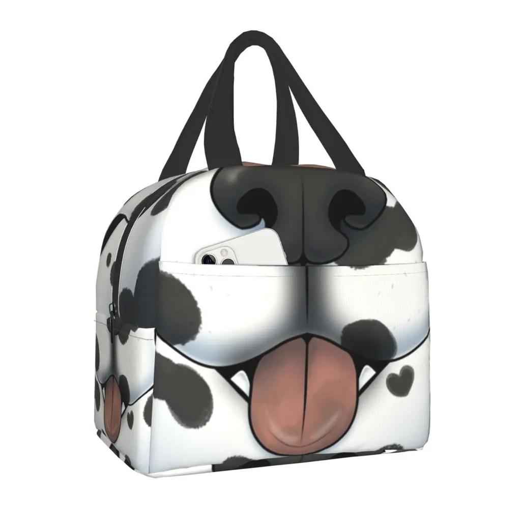 Zvířecí Mopsí Stopy Přenosný Obědový Box Ženy Nepropustný Kočka Mops A Pes Mopsí Stopy V Černé Jídlo Izolovaná Obědová Taška