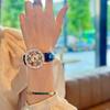1pc Dazzling and Fashionable Women Quartz Watches with Colorful Rhinestone Inlay, Featuring An Alluring Rotatable Dial, Durable