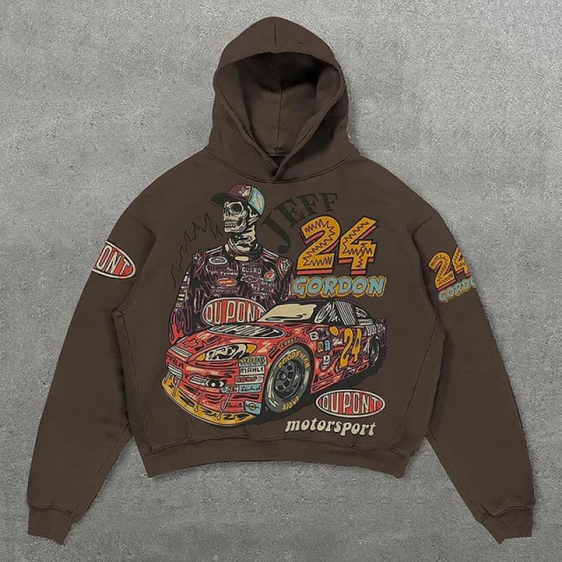 Street Trendy Brand Skull Pullover Sweater Digital Printing Casual Loose Hooded Sweater