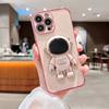 Cute astronaut bracket for iPhone17 mobile phone case 16 Apple 15 electroplating anti-drop 14 solid color 13 soft case