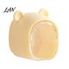 Waterproof Brush Holder Cute Bear Wall Mounted Toothbrush with Dustproof Flip Cover, Single Bathroom Decor Dispenser Storage Organizer, Drill-free