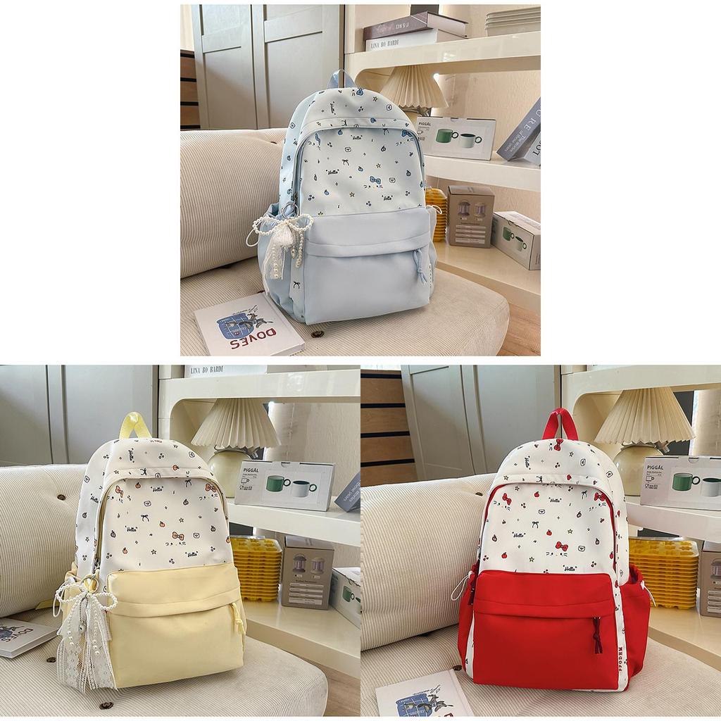 School Backpack For Girls With Oxford Fabric And Butterfly Bow For Teen Study Use