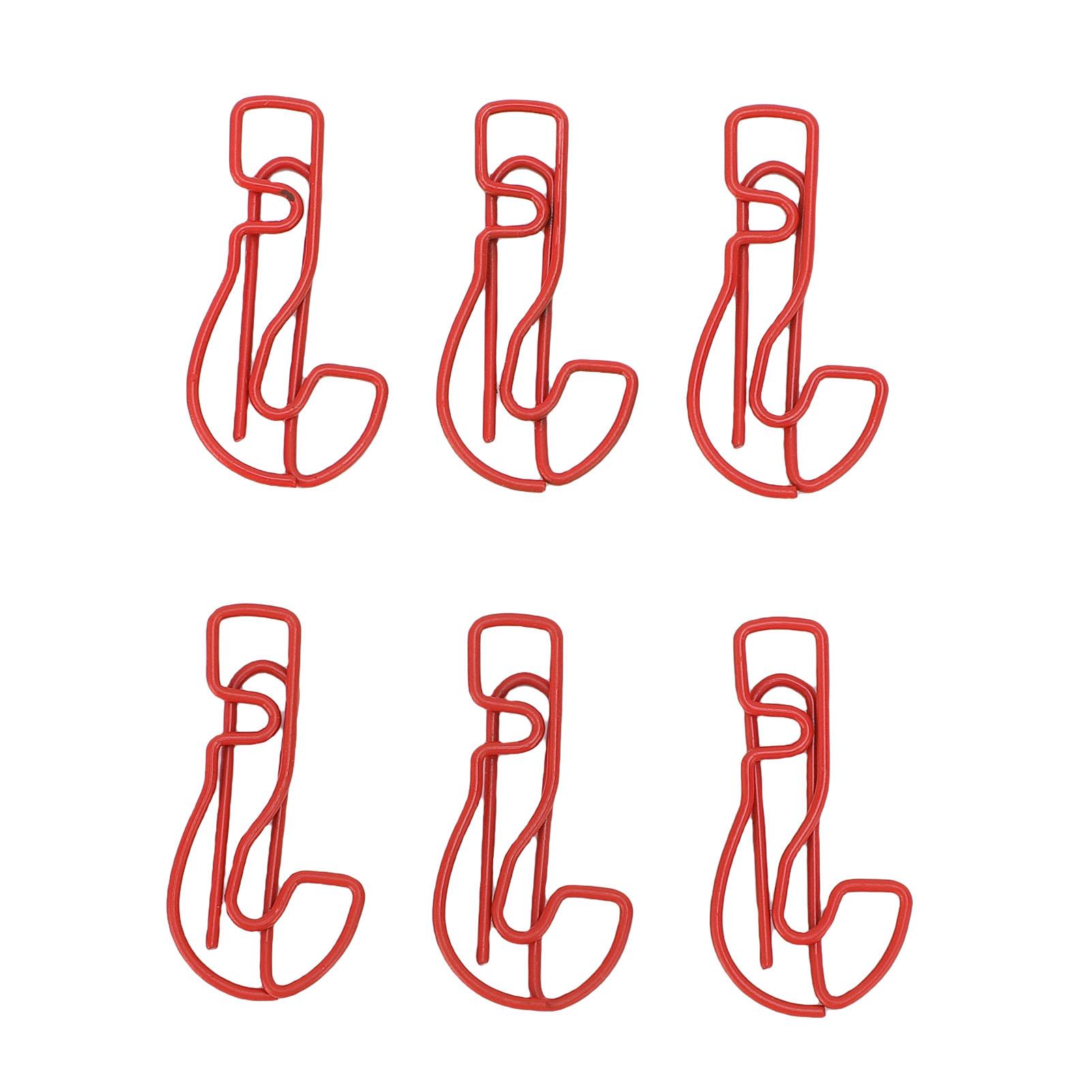 

100Pcs Question Mark Shaped Paper Clips Bulk Mini Bookmarks Clamp with Transparent Box School Supplies Red красный