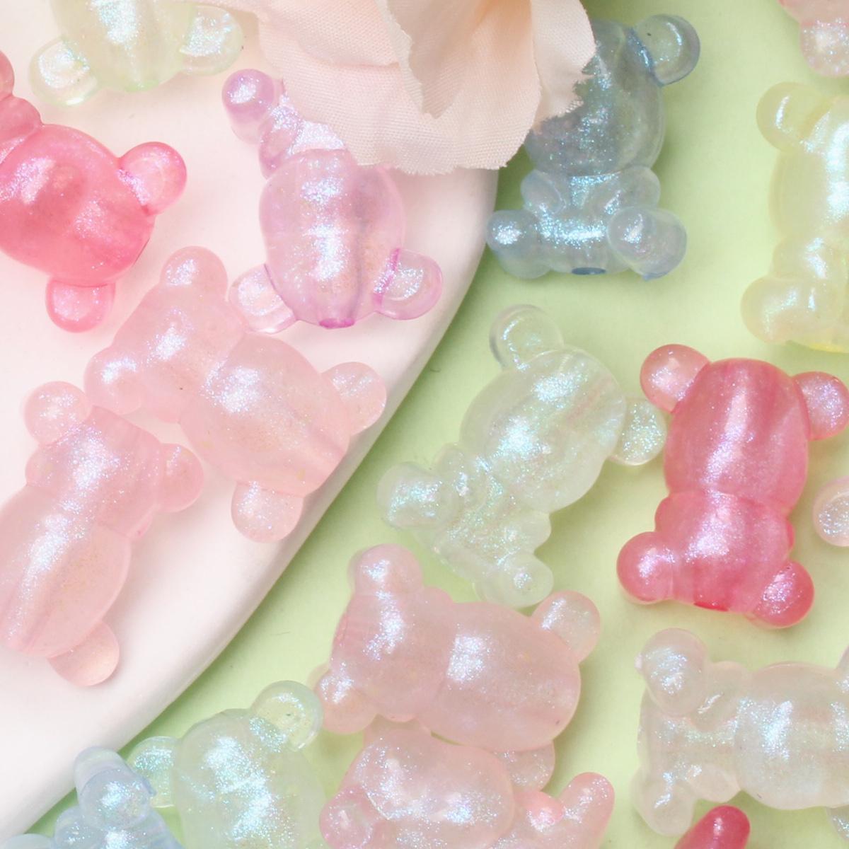 

100 шт., мерцающие акриловые ювелирные изделия «сделай сам», аксессуары, светящееся ожерелье, материалы для изготовления медведей, бусины, браслет ручной работы, креативный