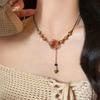Qingge Ethnic Style Necklace, Retro Versatile Butterfly Color Glaze Pendant, Sweater Chain, Changchun Summer, Women'S Land