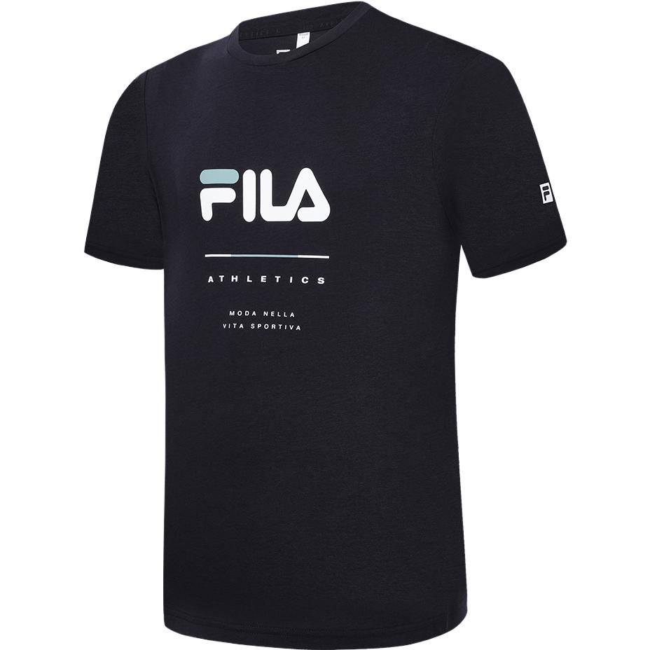 Fila Basic Simple Sports Fitness Round Neck Short Sleeve T-Shirt Men Tops Dark-Blue A11M331104FNV
