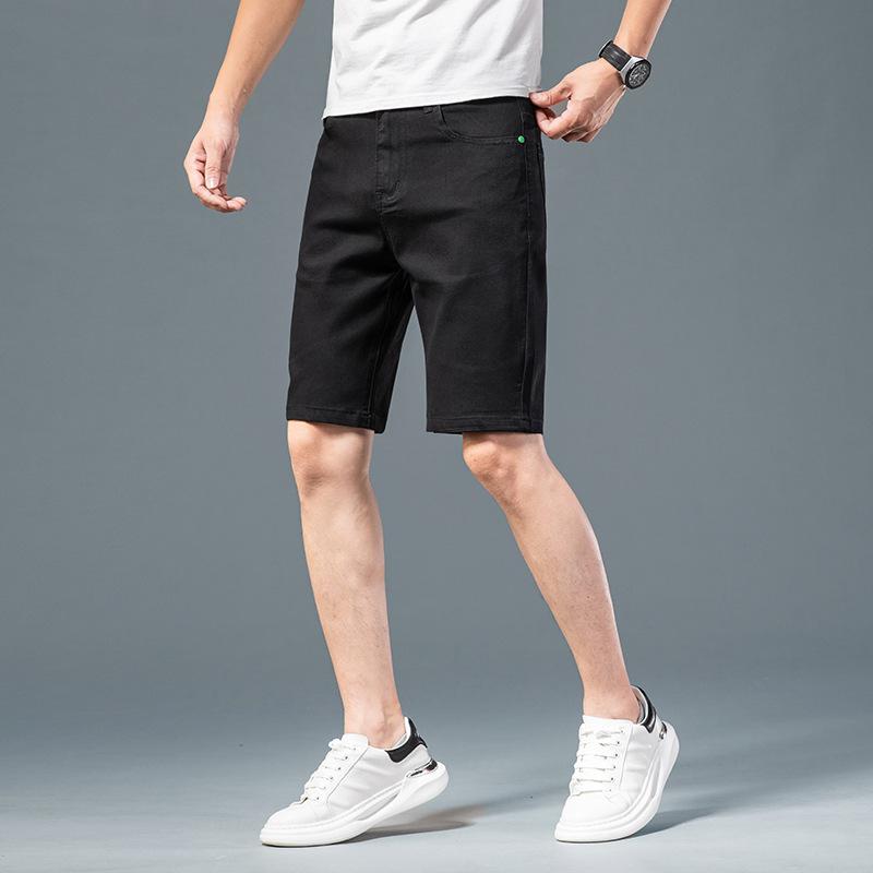 

Новые летние свободные прямые черные джинсы с вышивкой, мужские капри, мужские капри 28 белый