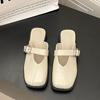 Fashion and versatile temperament flat-bottomed bag head slippers women's 2025 summer new French outer wear Mary Jane lazy half slippers