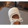 Girls Bow And Pearl Decor Mary Jane Flat Shoes