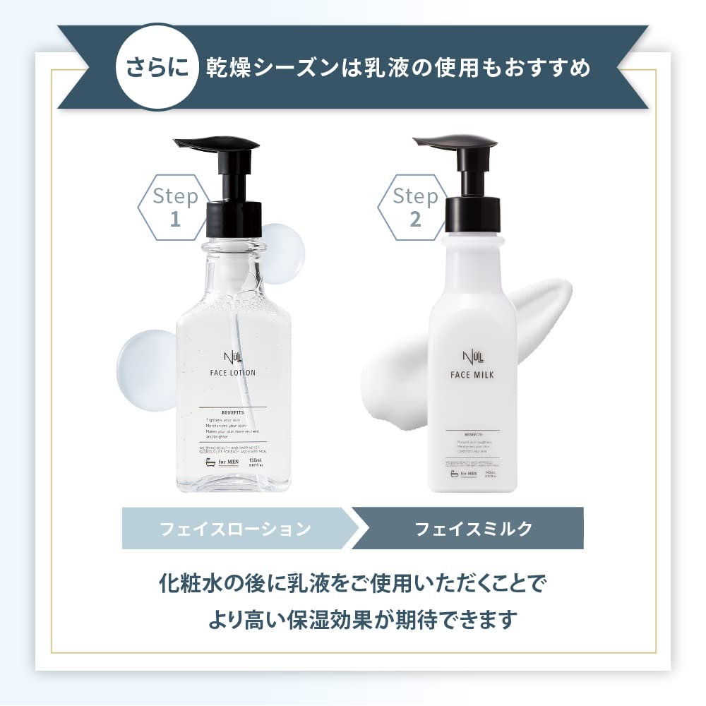 NULL Lotion Emulsion Skin Care Set for Rough and Dry 150mL 145mL Men's + 2-Step Acne, Skin, Skin, +
