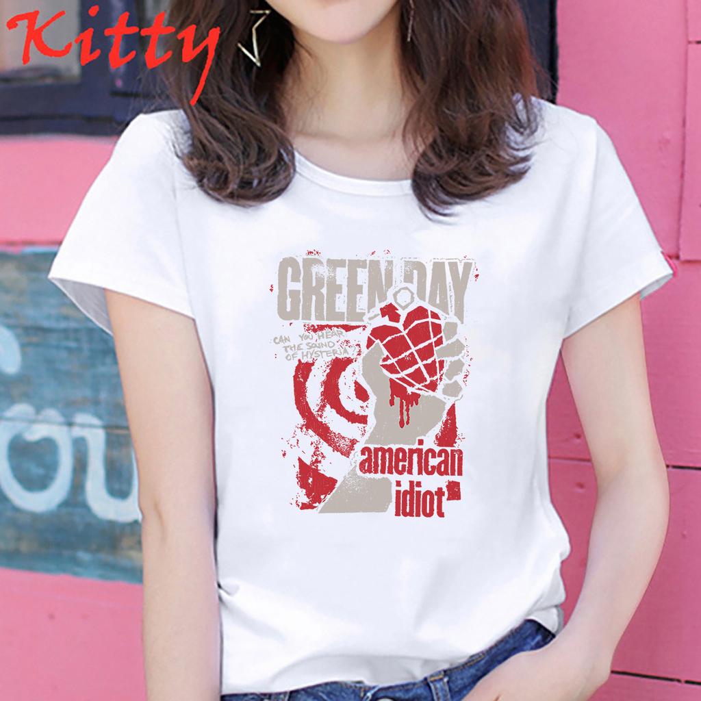 Green Day American Idiot Hysteria T Shirt Unisexs Unisex Rock Music Classic Band Tee Shortsleeved Unisex Fashion Street Top Tees