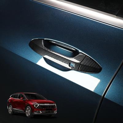 Vnější kliky dveří v dotykovém stylu z černého ABS s uhlíkovým vzhledem pro Kia Sportage NQ5 -2026 Verze pro levostranné řízení Vnější ozdobné prvky