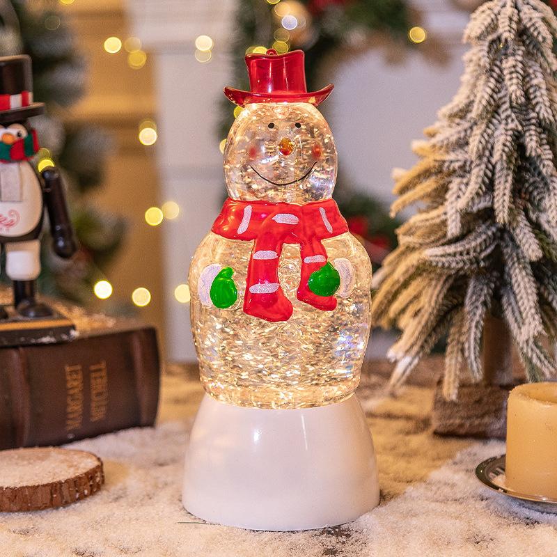 Christmas Decorations Snowman Old Man Crystal Ball Music Box Christmas Crystal Wind Lamp Christmas Gift Candle