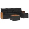 VidaXL Salon de Jardin avec Coussins 6 pcs, Canapés de Terrasse, Ensemble de Meubles de Patio, Mobilier d'Extérieur, Noir 3227602