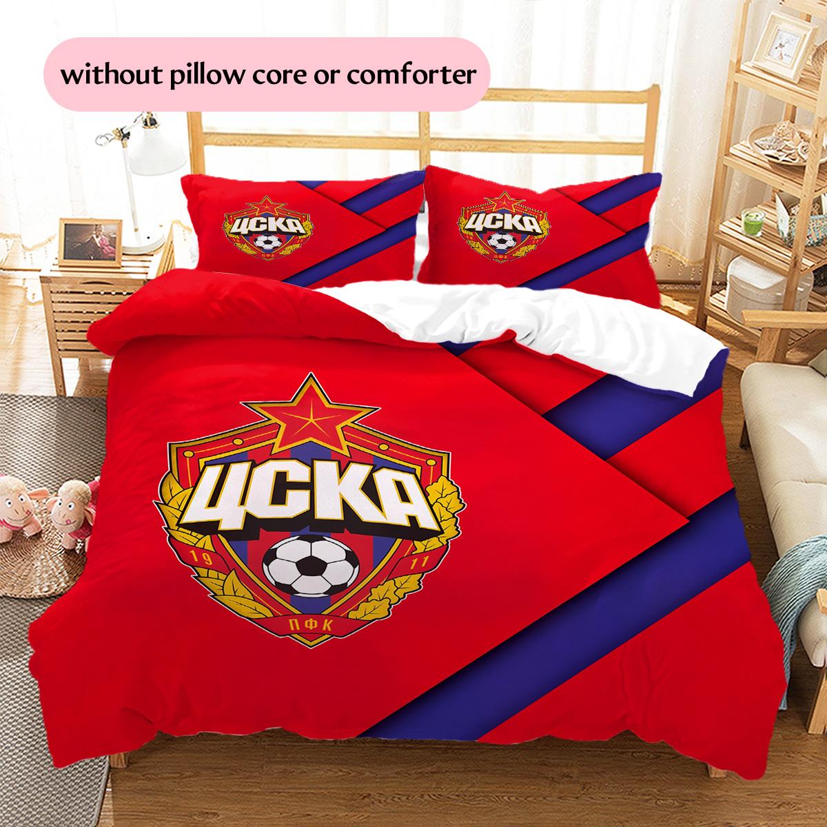 

CSKA Moscow Pattern Bedding Quilt Set Home Decoration Gift (1 * duvet cover + 2 * pillowcase without core) 135x200cm