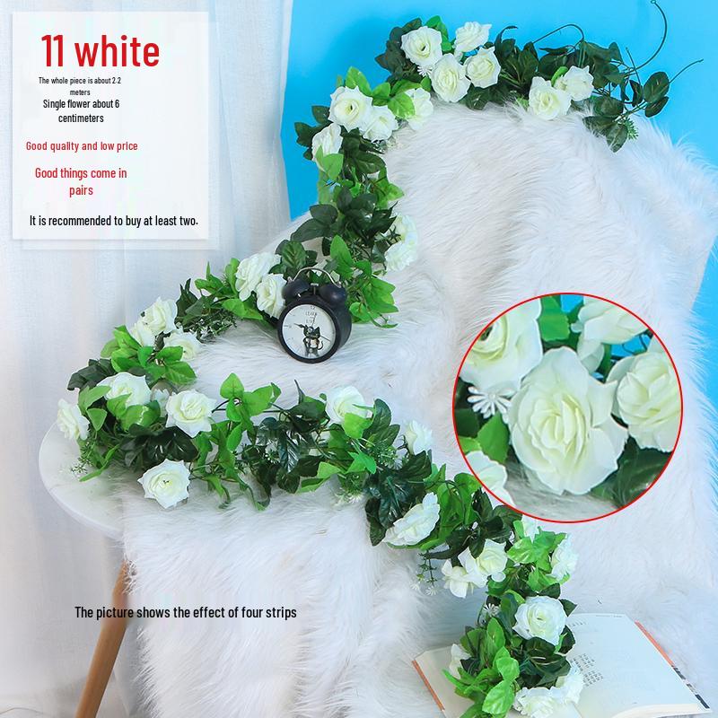 Artificial Rose Vine Hanging Basket and Arch Decoration