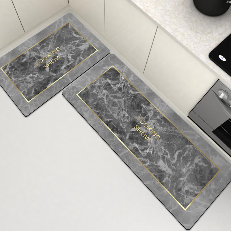 Light Luxury Diatom Mud Mat Nordic Wind Household Long Strip Absorbent Oil Absorption Non-slip Foot Mat Dirty Kitchen Mat