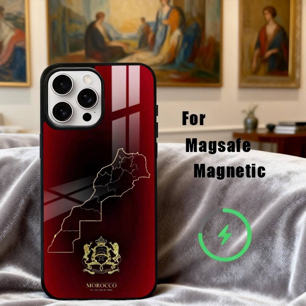M-Maroc-C M-Morocco F-Flag Phone Case For iPhone17,16,15,14,13,12,11 Plus,Pro Max Magnetic For Magsafe Wireless Charging