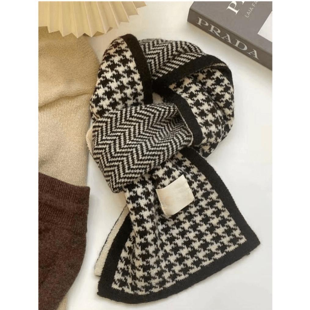 Tausend-Vogel-Gitter, Schal, Damen, Dick, Winddicht, Kältefest, Warm, Nackenschutz, Stola, Strickschal