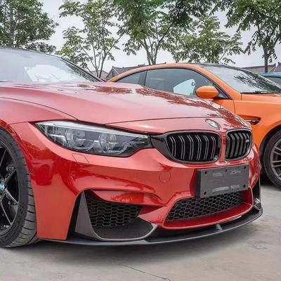 BMW M3/M4 F80/F82 Front Lip Spoiler - Gloss Black Carbon Fiber Texture, MP/CS Style Sporty Body Kit