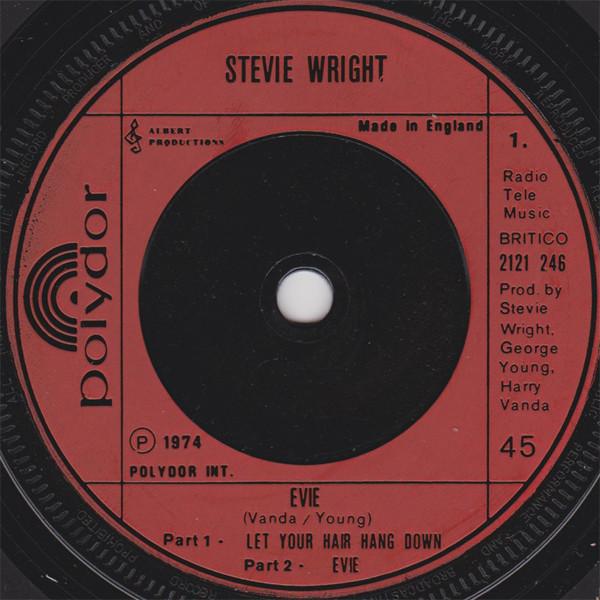 

7inch Record STEVIE WRIGHT - Evie 2121246 Polydor 1974 UK Rock Used