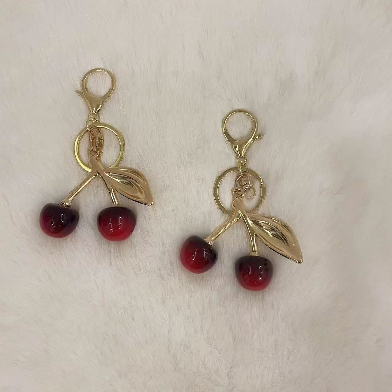 Fruit Cherry Pendant Cherry Creative Key Chain Bag Keychain Pendant Car Pendant Acrylic Jewelry