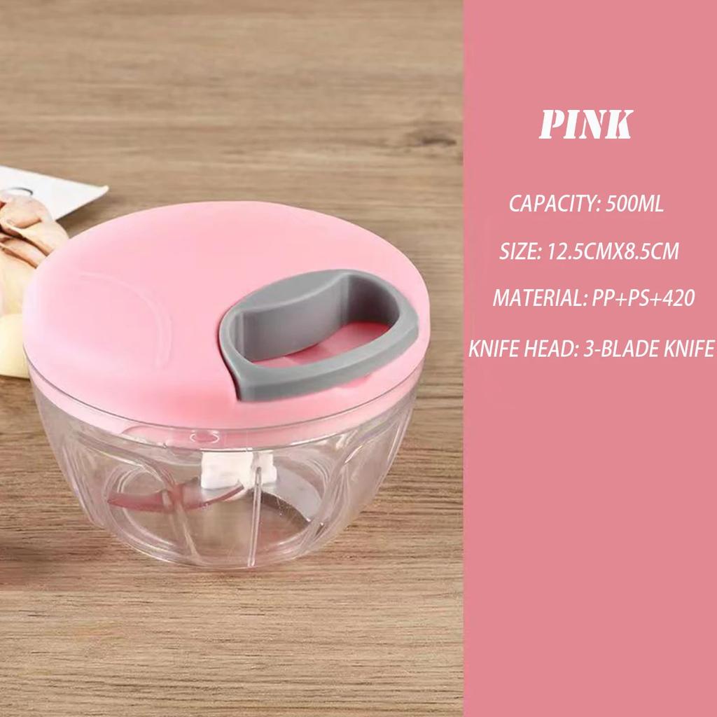 Picadora de ajo PICADORA DE CARNE Manual de 500/900ML, trituradora de prensa de ajo giratoria, cortador de cebolla y verduras, accesorios de cocina