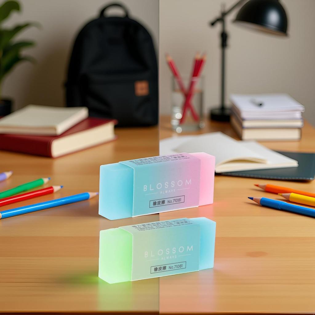 1 Pc Cute Colored Pencil Rubber Erasers, Erasers Roller Portable Cube Pencil Flexible Rubber Soft Flexible Gift Eraser for School, Office