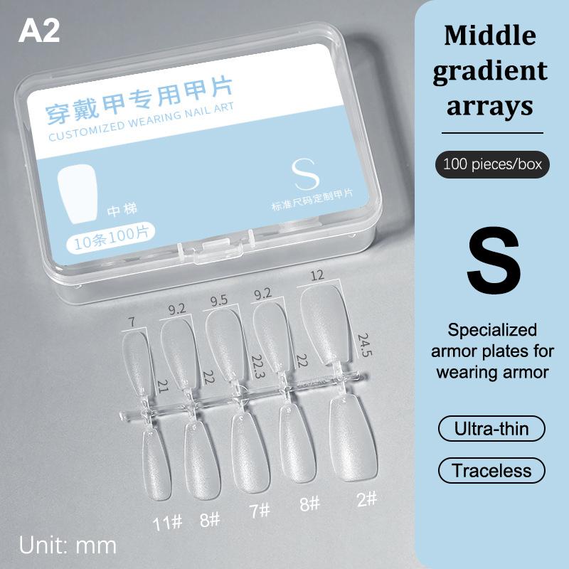 

100 шт./коробка, один размер, типсы для ногтей полного покрытия, прозрачные, накладные на кончик ногтя, матовые, типсы для наращивания ногтей, арт-салон A2