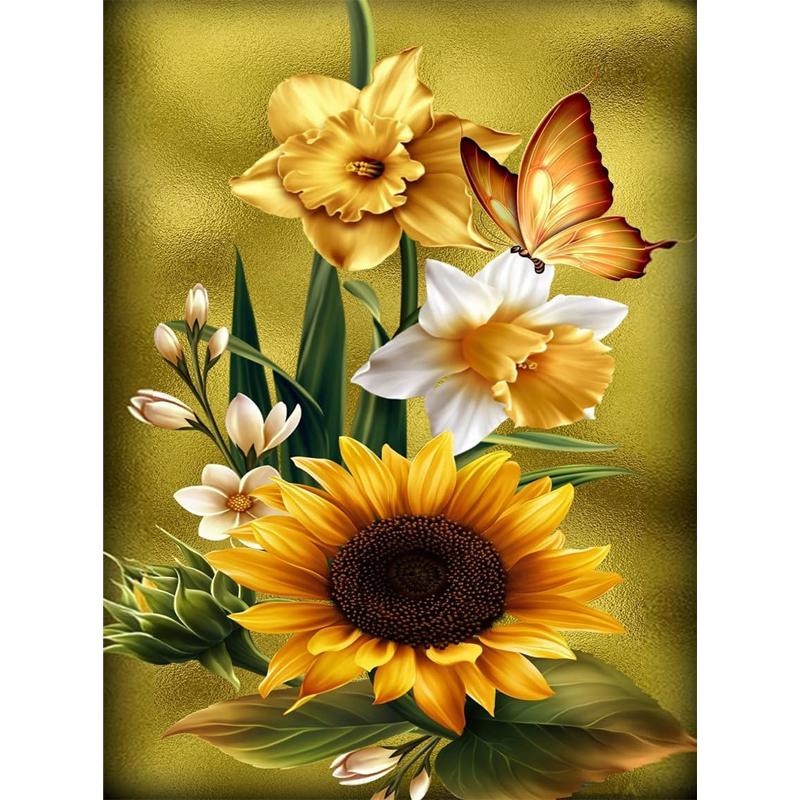 

5D DIY Diamond Painting Floral Cross Stitch Rhinestone Mosaic DIY Embroidery 20x30cm