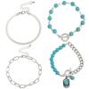 Beads Turquoise Bracelet Set Pearl Bohemian Style Hand Chain  Holiday