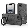 KEYSION Shockproof Magnetic Case for iPhone 16e Soft Silicone+PC Upright Live Metal Ring Stand Phone Back Cover for iPhone 16e