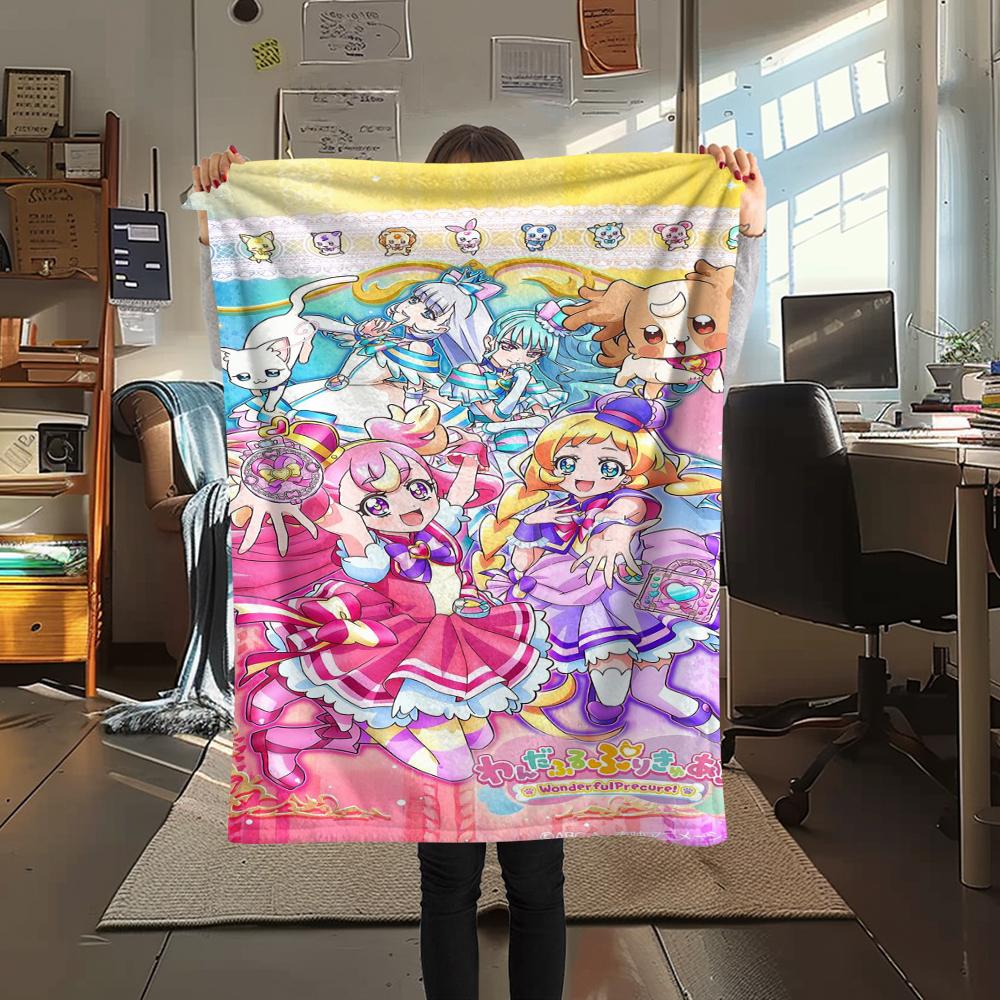 1PC WonderfulPrecur,Winx Club Print Flannel Blanket, High Quality All Seasons, Home Decor, Warmth and Comfort, Perfect for Christmas Gifts