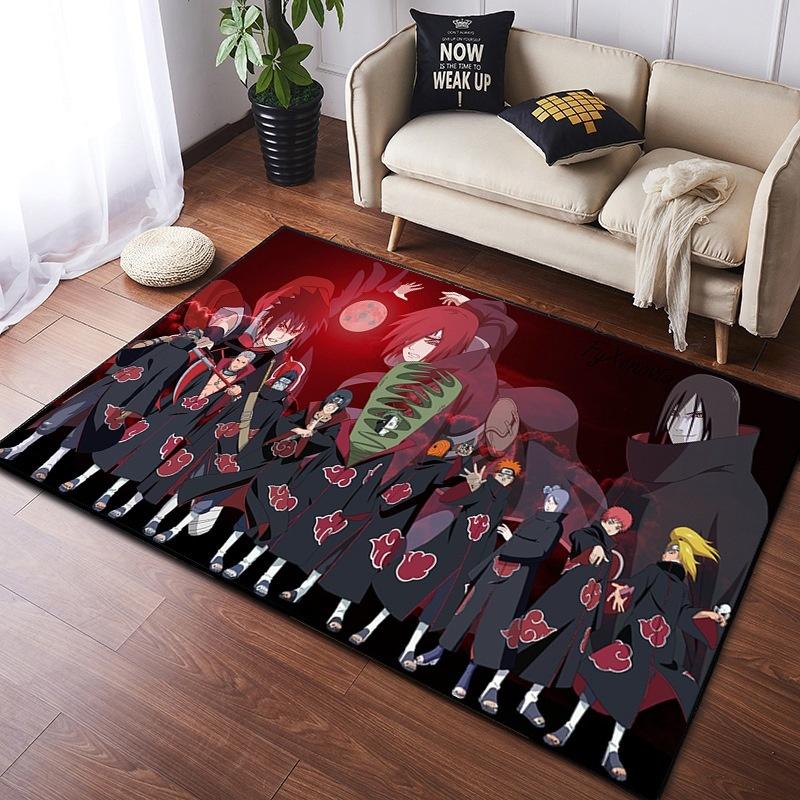  Naruto Anime Carpet Cloud Akatsuki Anime Rug for Boy's Gaming Room Decor Non Slip Style E-sports Swivel Chair Floor Mat